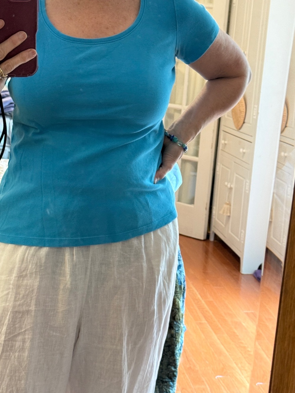 Chico's Bright Turquoise Scoop Neck Tee